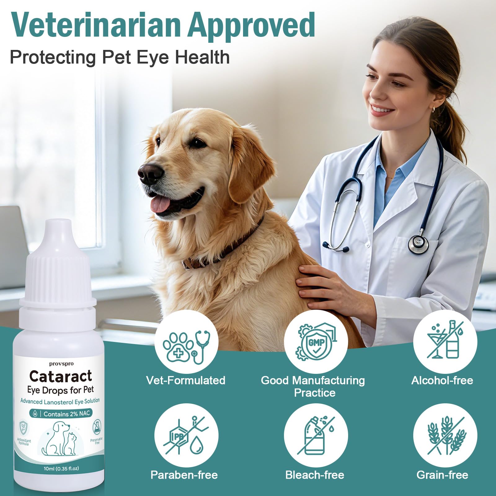 Cataract Eye Drops for Dogs, Improve Vision Clarity & Comfort, Support Eye Moisture, Preservative-Free, Daily Gentle Pet Eye Care Formula — Amazon image 5