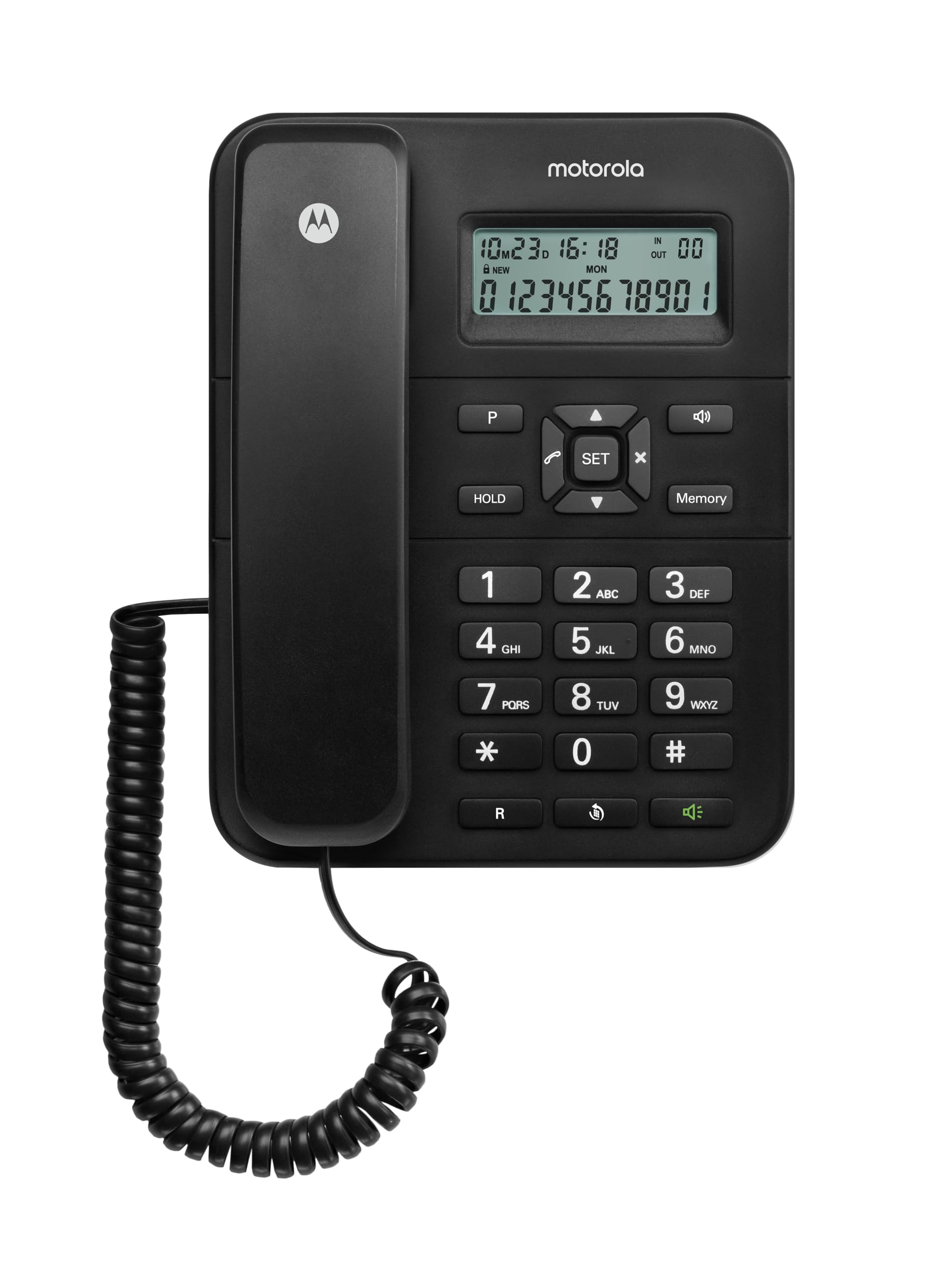 Motorola Voice - CT202 Teléfono con Cable, 10 Teclas de Memoria, Altavoz Manos Libres, Música de Espera, Identificación de Llamadas, Rellamada al Último Número - Color Blanco - 5