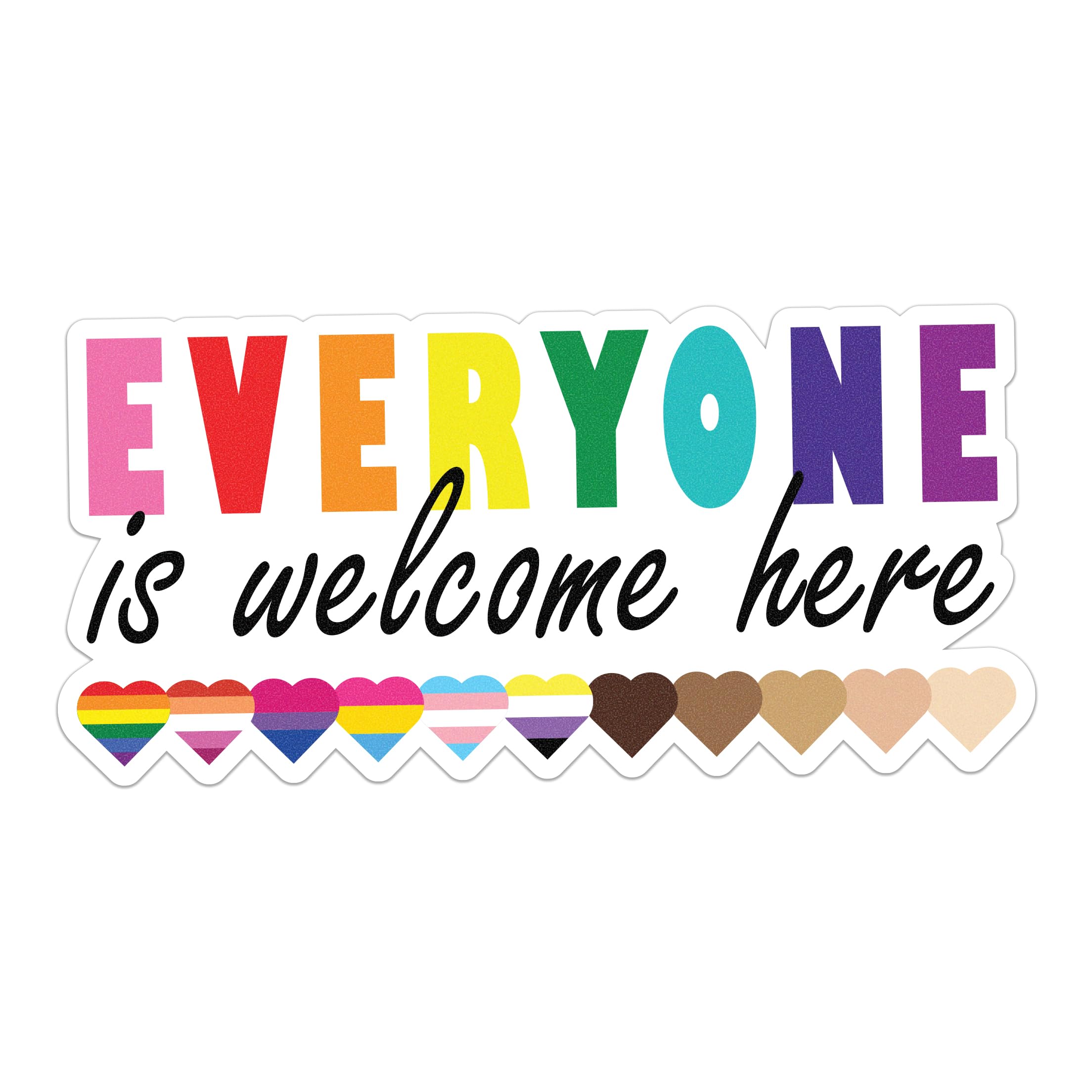 Idaho Teacher Everyone is Welcome Here Window Cling - Vibrant Static Cling Window Cling Indoor and Outdoor! - 8 Inches Wide