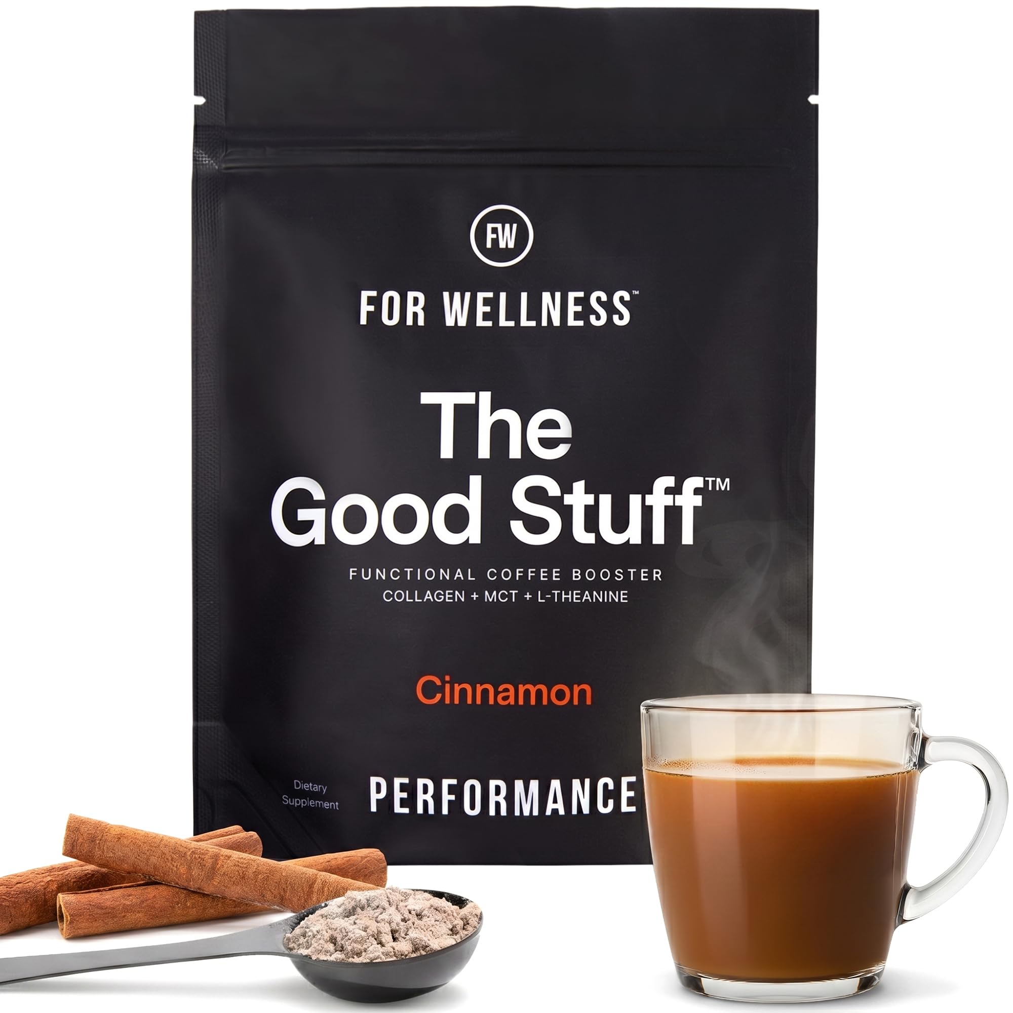 The Good Stuff | Cinnamon Coffee Booster | Healthy Coffee Creamer for Focus & Energy | Keto, Non-Dairy Creamer Powder with MCT Oil, Collagen & L-Theanine | 30 Servings
