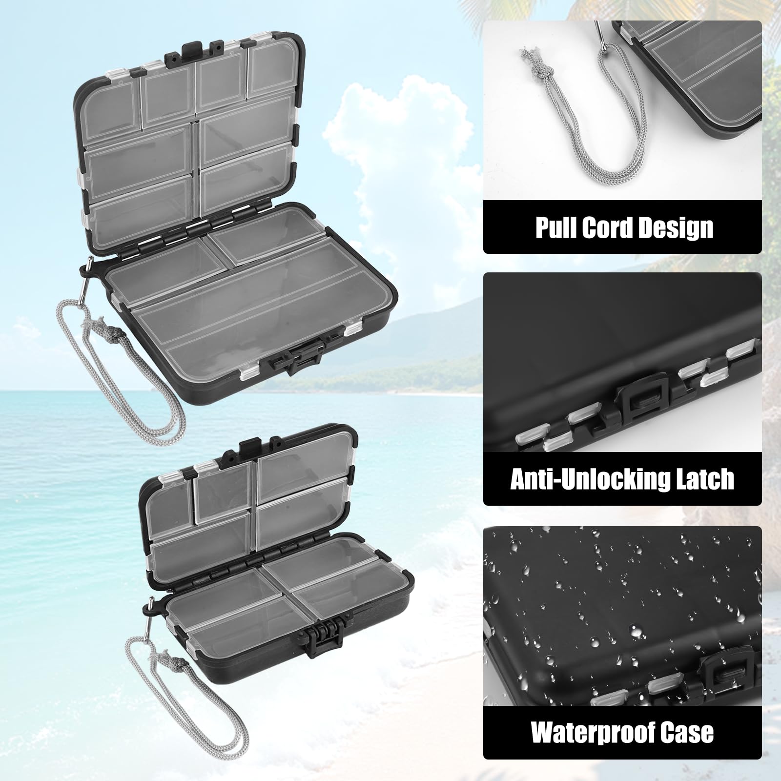 3 Piezas Caja de Aparejos de Plástico de Doble, 9 y 12 Compartimentos, Portátil Caja de Almacenamiento para Señuelos con Compartimentos Ajustables, para Almacenar Cebos y Accesorios de Pesca