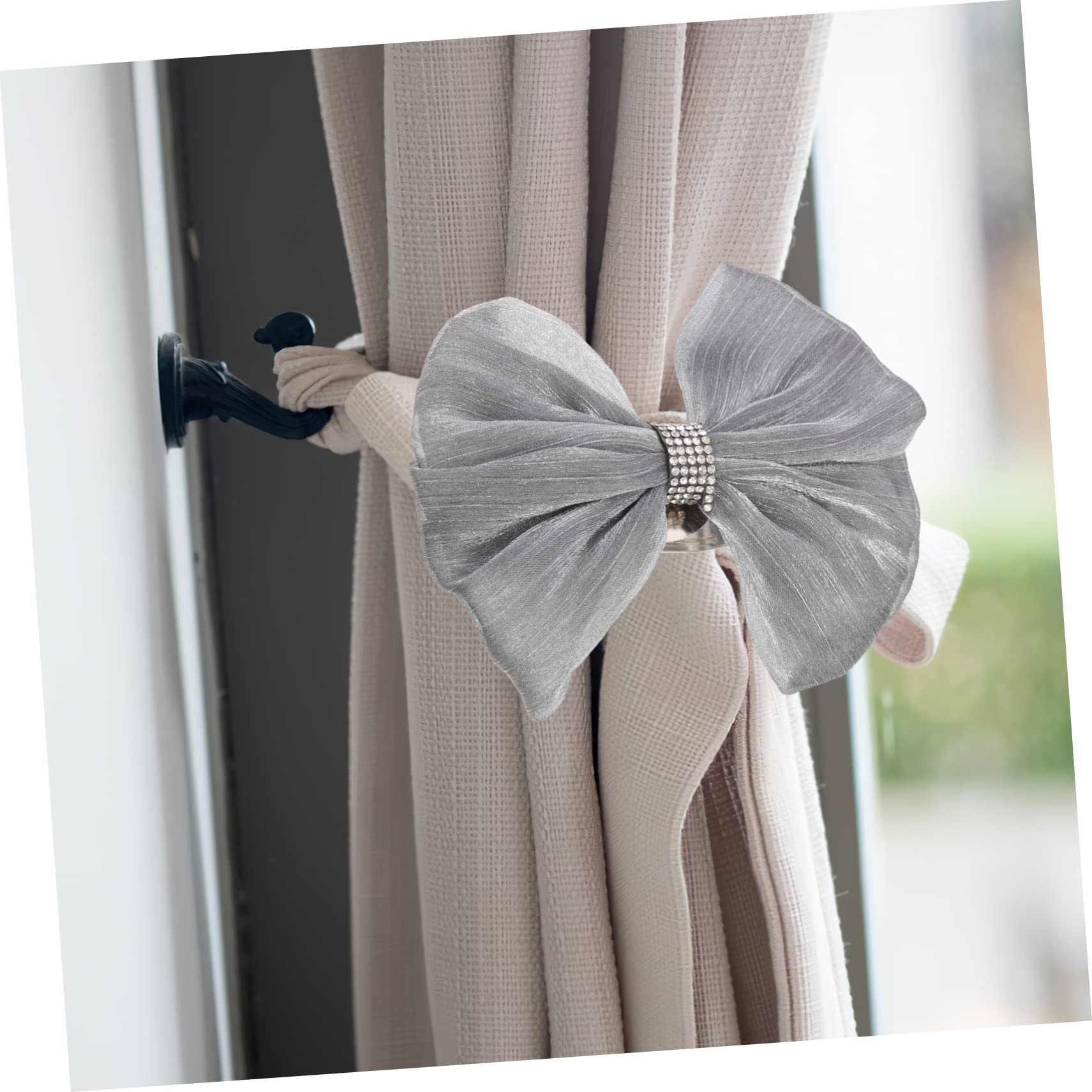 ABOOFAN 4pezzi Fermatende Fiocco Elegante per Tende Sottile Decorazione Casa e Matrimonio Design Unico per Tende Tulle e