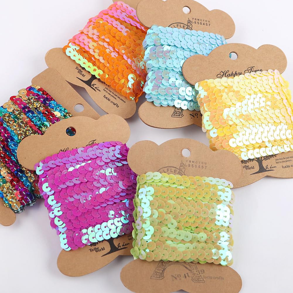 Anawakia Paillettenlint, 90 m, gekleurde paillettenlint, 6 mm brede rand, glanzende paillettenbanden voor doe-het-zelf handwerk, knutselprojecten, danskleding, armband, decoraties, rood