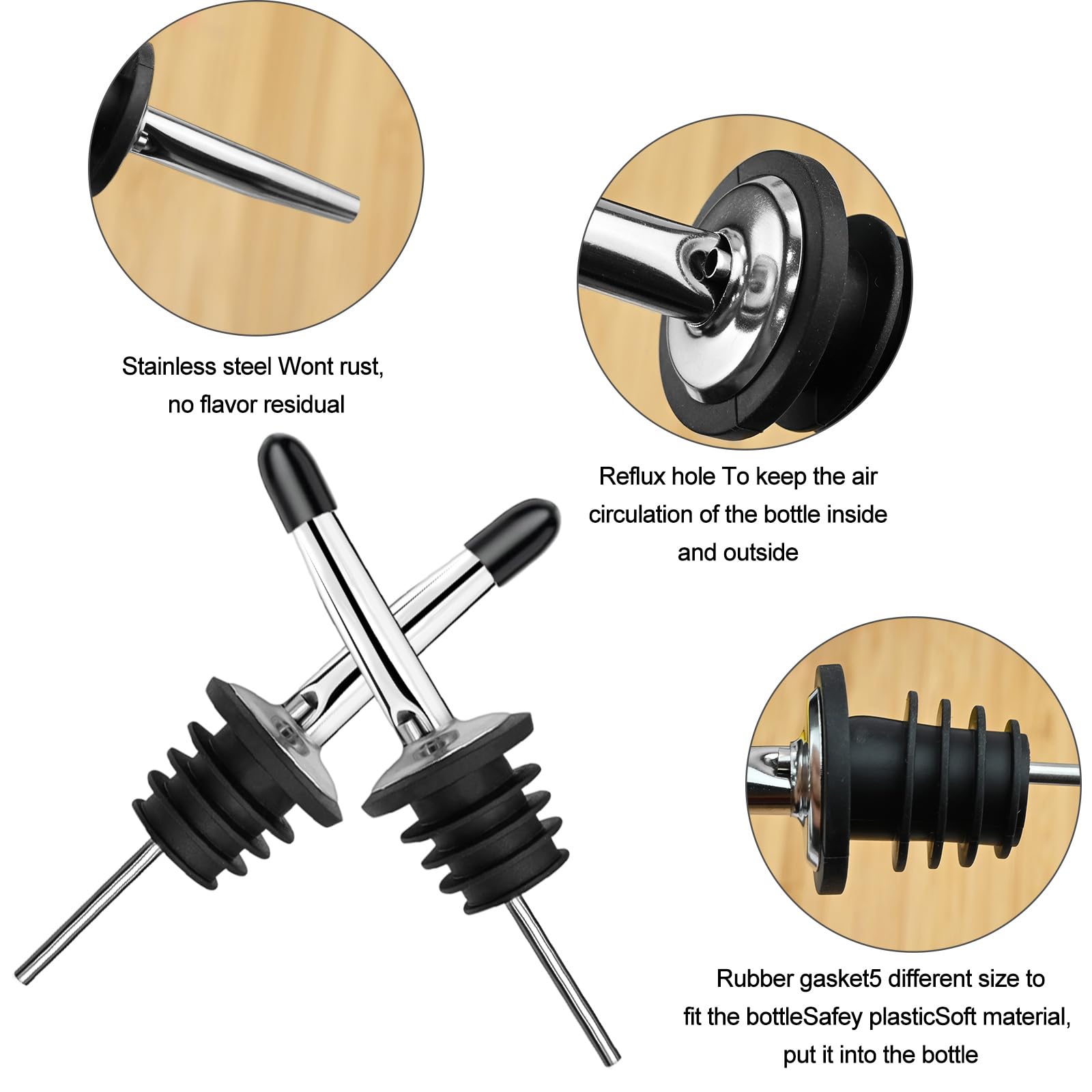 Stainless Steel Pourers - Image 3