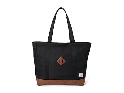 Herschel Supply Co. Heritage Tote Weekender/Overnight Luggage Black/Saddle Brown, Fleece