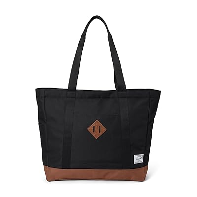 Herschel Supply Co. Heritage Tote Weekender/Overnight Luggage Black/Saddle Brown, Fleece