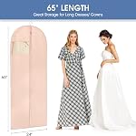 Sacs de robe pour robes, sacs de robe rose de 65'' pour vêtements suspendus, sac de robe de vêtements femmes, housse longue robe avec fenêtre claire pour robe, manteaux, uniformes(2 pack)