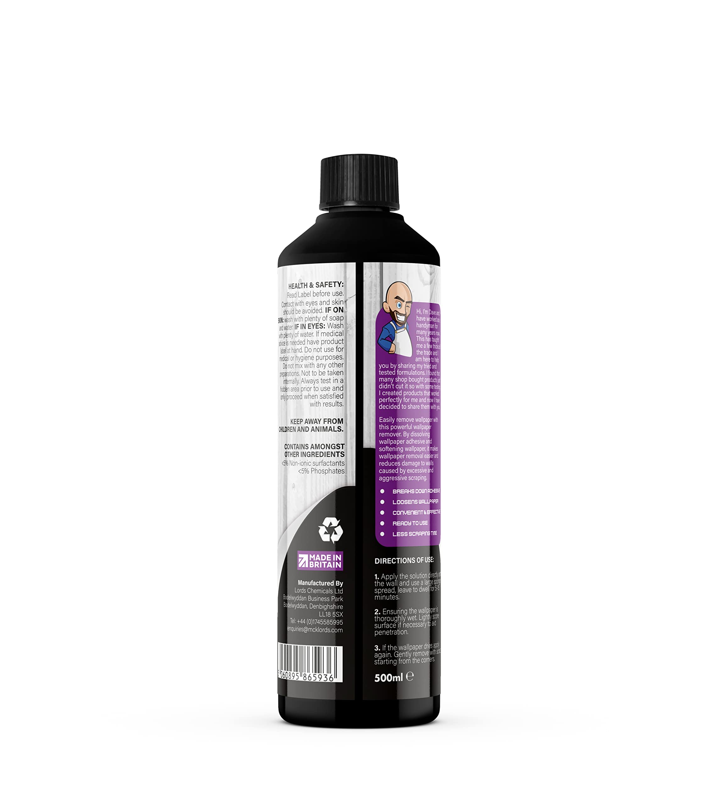 Solución para quitar papel pintado | Disuelve pegamento adhesivo - 500 ml