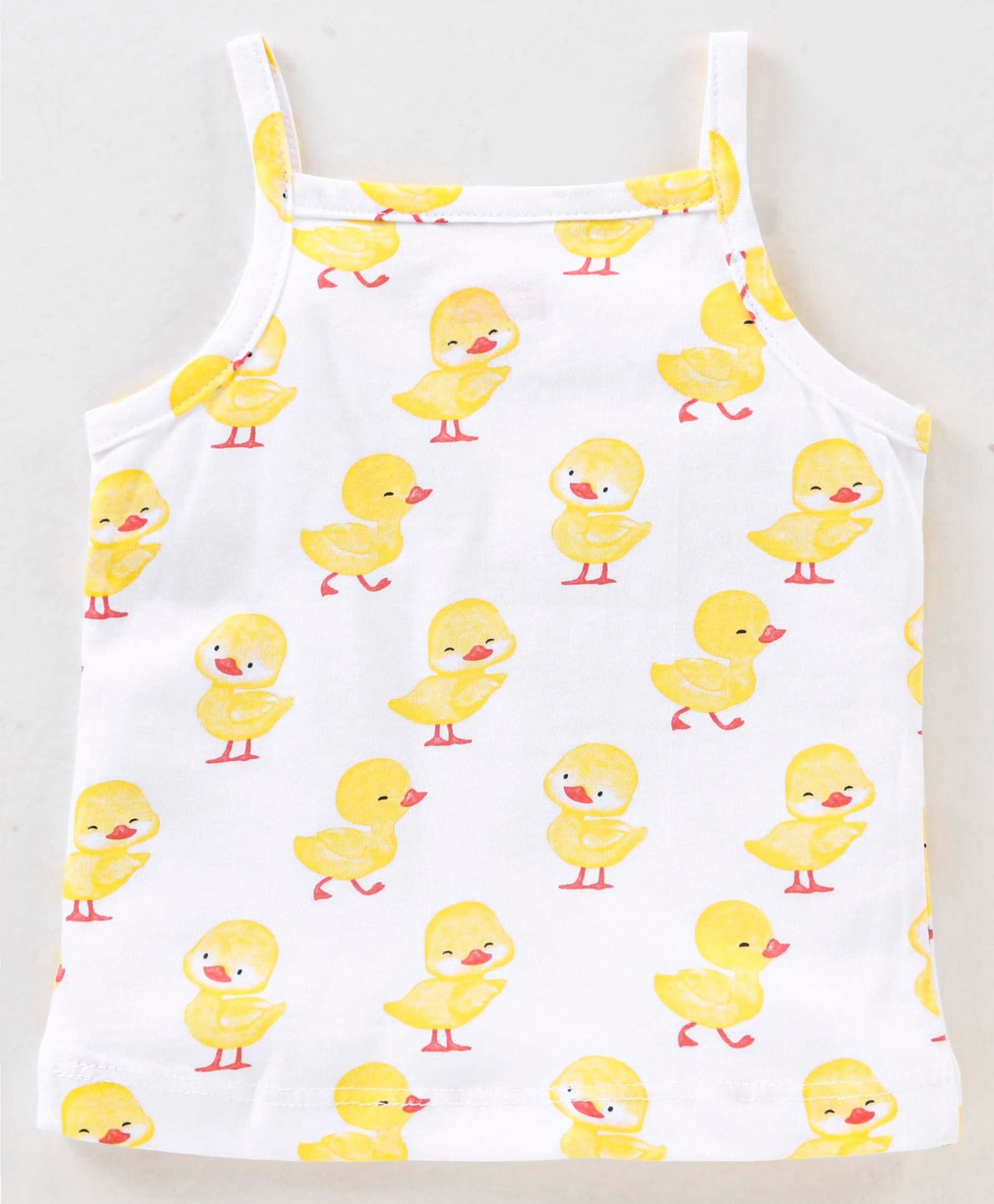 KIKE Baby Girls Sleevless Printed Cotton Regular Fit Camisole Slips/Vests/Baniyan/Inner Wear, Pack Of 6 (3-4 Years, Printed Slips), Assorted
