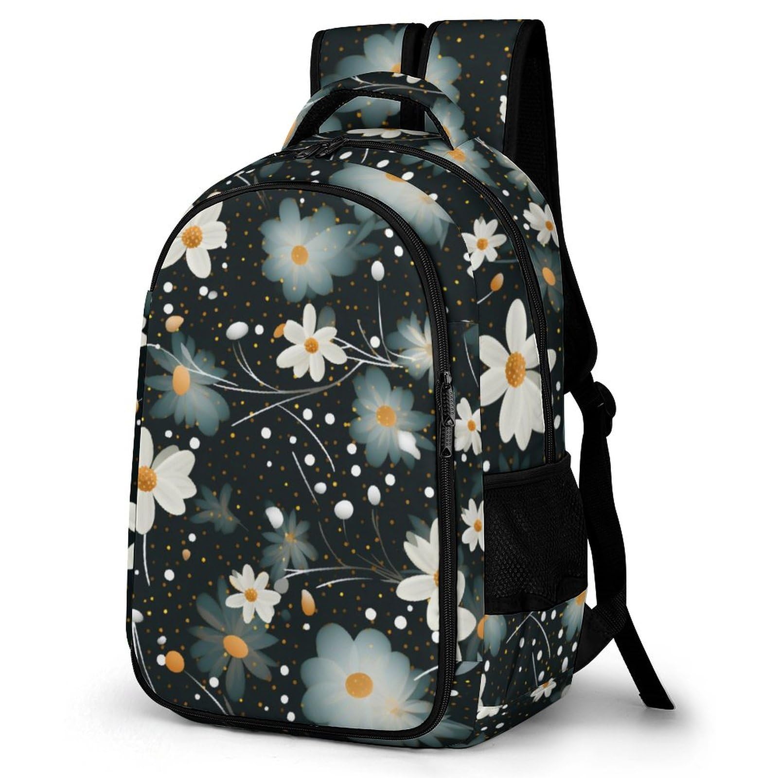 Tpisli Style-3-2 School Bag For Teenagers, Daisy Lightweight School Backpack For Teens Water Resistant Personalised Flower Daisy Rucksack Daypack For Primary Middle Travel