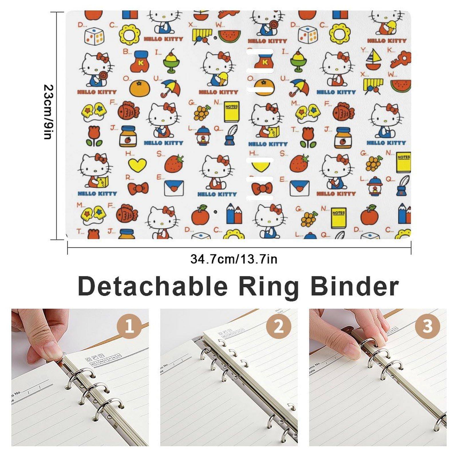 Amazon | ハローキティ システム手帳 PU ノートメモ帳 バインダー