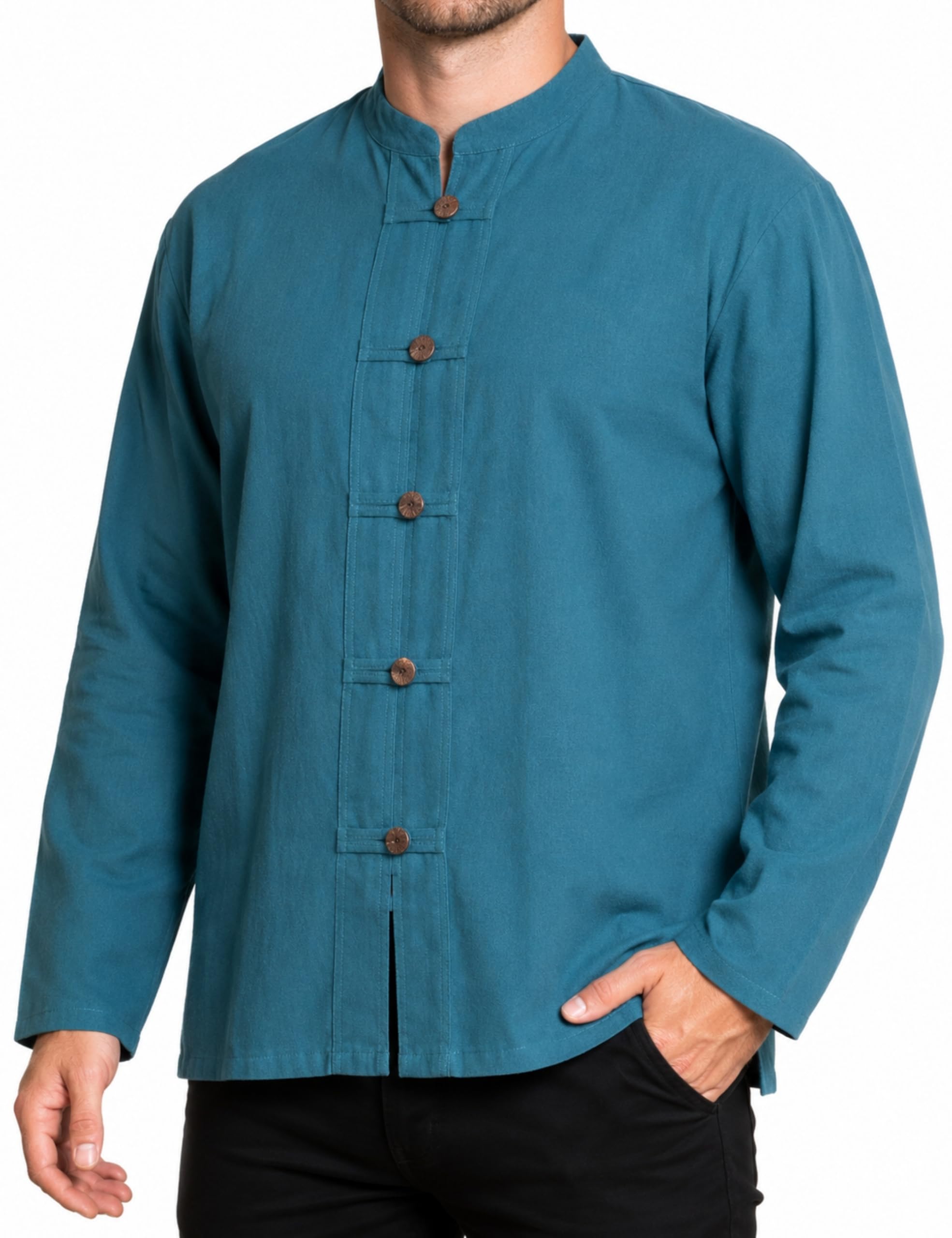 Panasiam Men's Petrol Shirtben-5Button, L