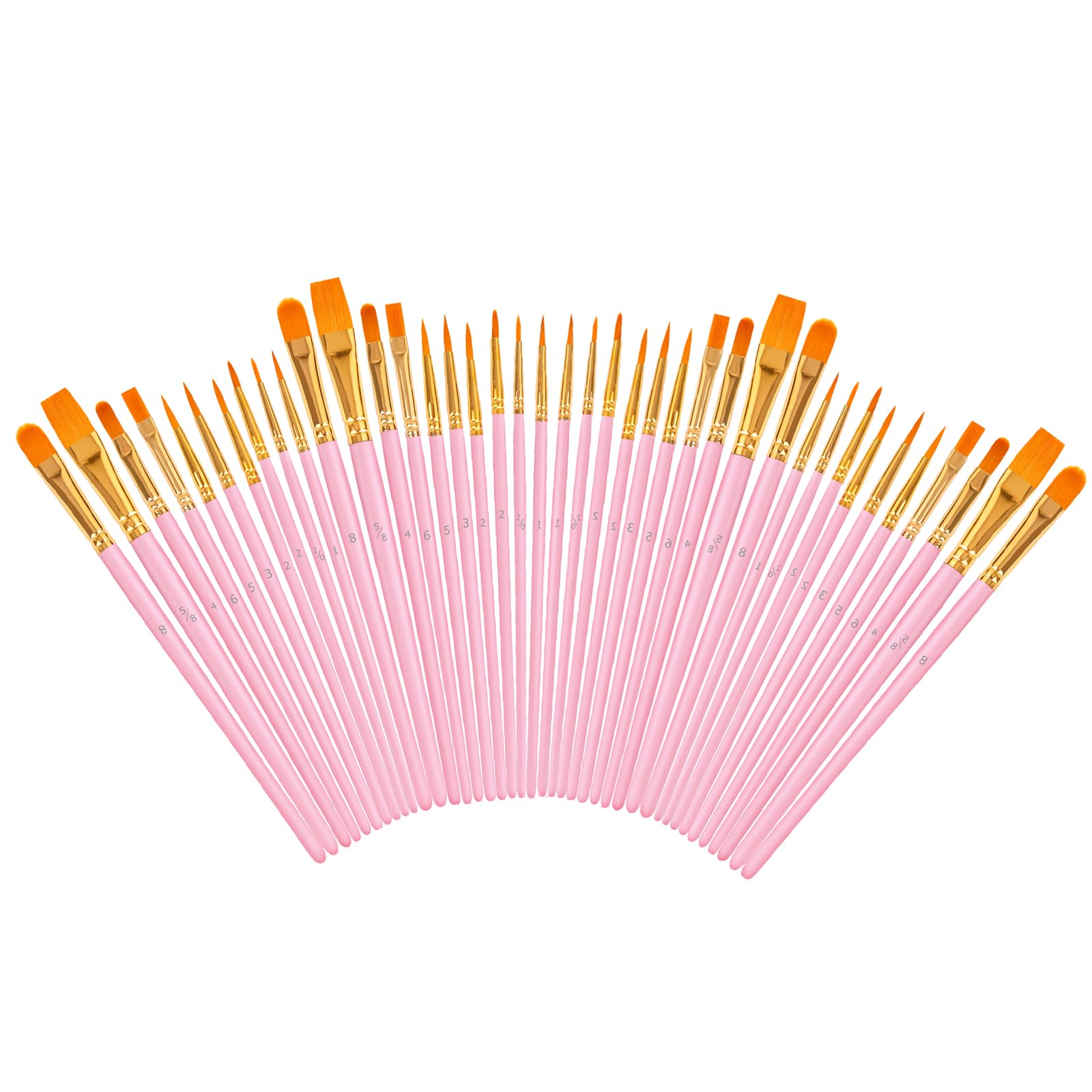 Soucolor Paint Brush Set –40Pcs Acrylic Watercolor Brush Multi-Size for Art