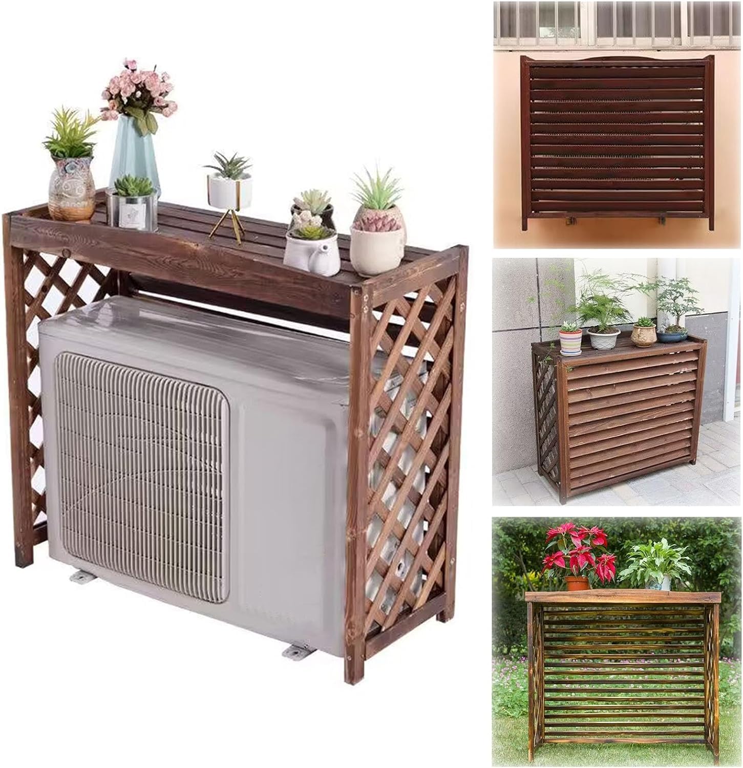 Copertura Per Motore Aria Condizionatore 9/12 In Legno Bianco 80x47x77 Anticorrosione