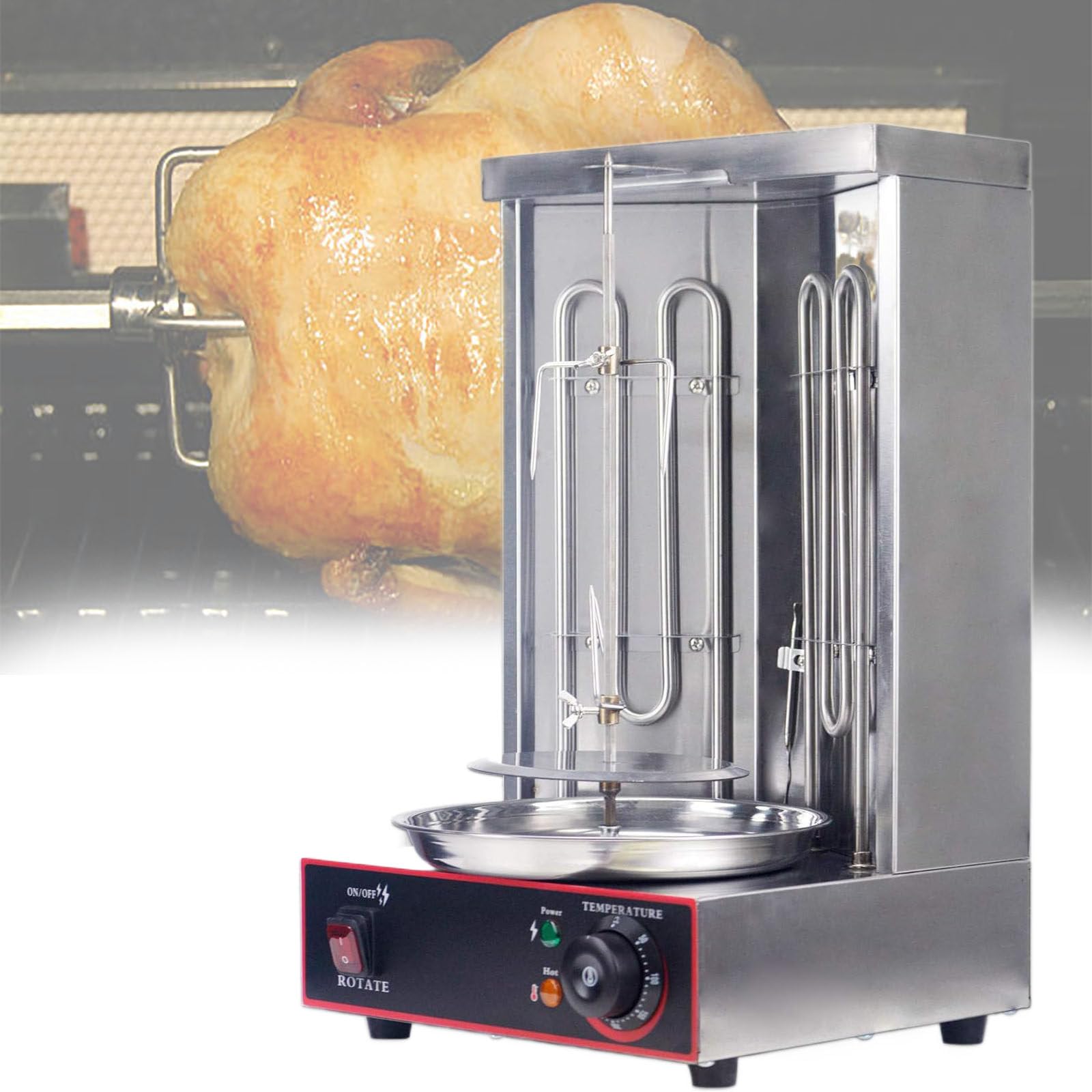 Grill Machine, Elettrico Doner Kebab Macchina Griglie Rotanti Polli da Carne Verticali Pastor Grill Machine, per Arrosto di Pollo, Arrosto di Tacchino, Tacos, Arrosto, Manzo,220V