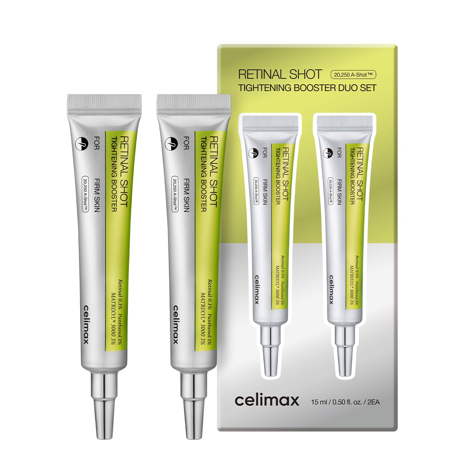 celimax The Vita A Retinal Shot Tightening Booster | 0.1% Retinal, 3% Matryxyl, High-Strength Retinoid for Anti-Aging, Pore Minimizer, Wrinkles & Fine