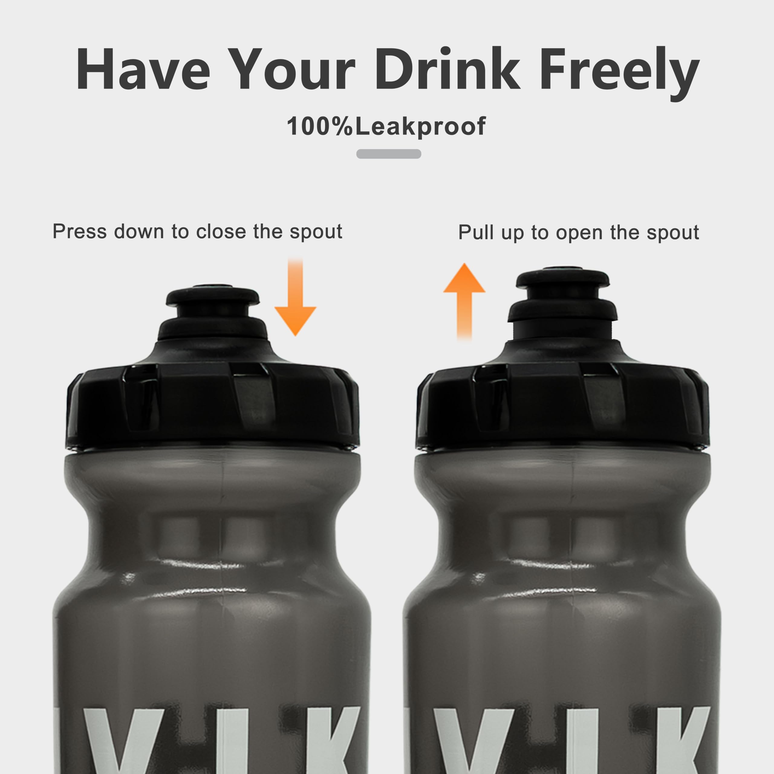Thinvik Spülmaschinenfeste Wasserflaschen, 620 ml, lebensmittelechte Materialien, 2 x schwarze und 2 x weiße Wasserflaschen