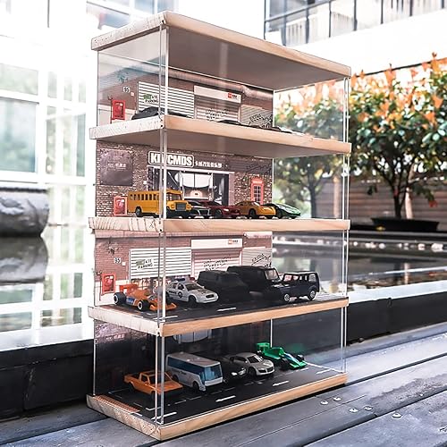 Miniatura 7 de kivcmds Vitrina de modelo de vehículo a escala 164 de 3 niveles para coleccionistas de autos deportivos y modelos Lego, soporte de exhibición para