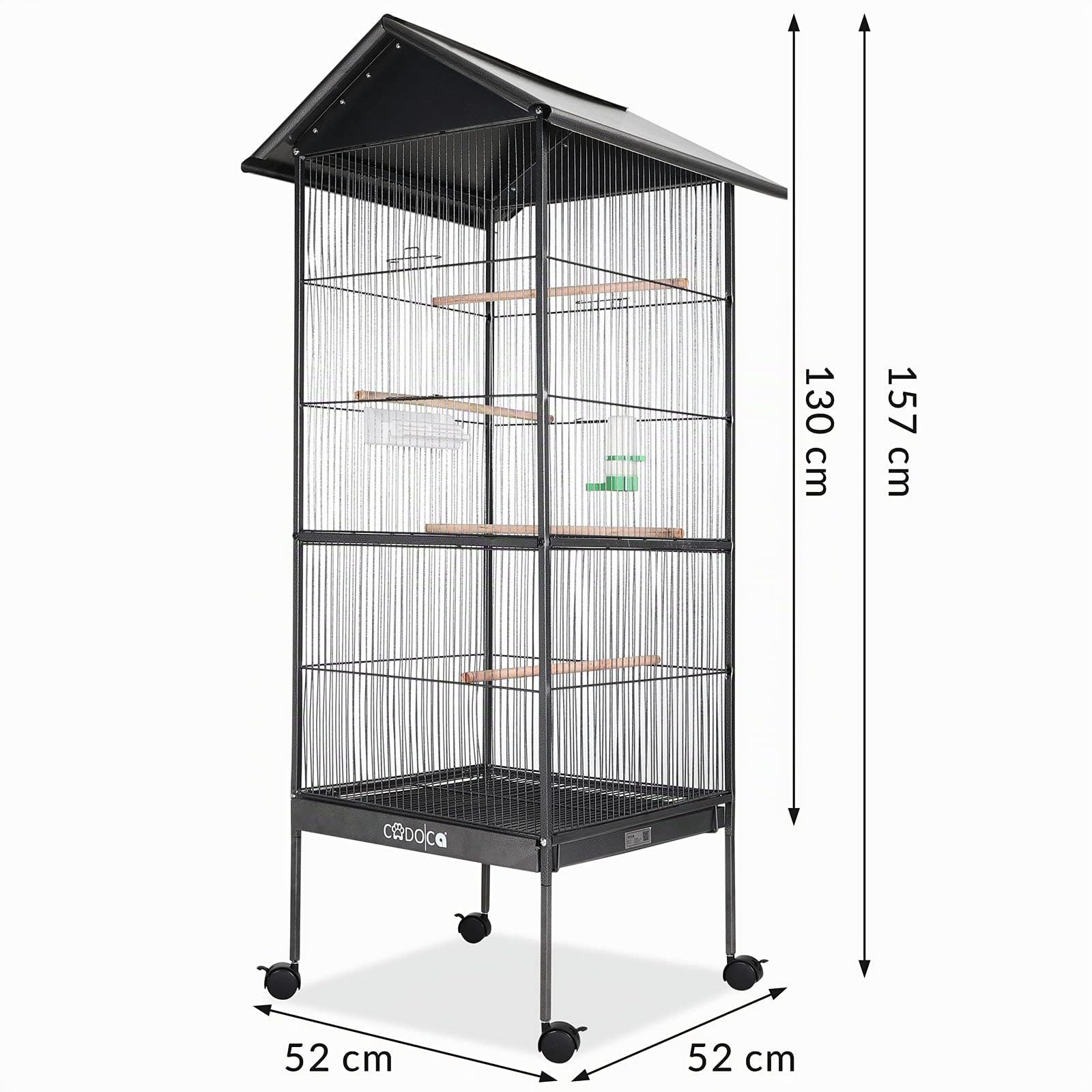 Deuba Voliera Uccelli XXL Gabbia Volatili 157cm Cassetto Estraibile Canarini Pappagalli Parrochetti