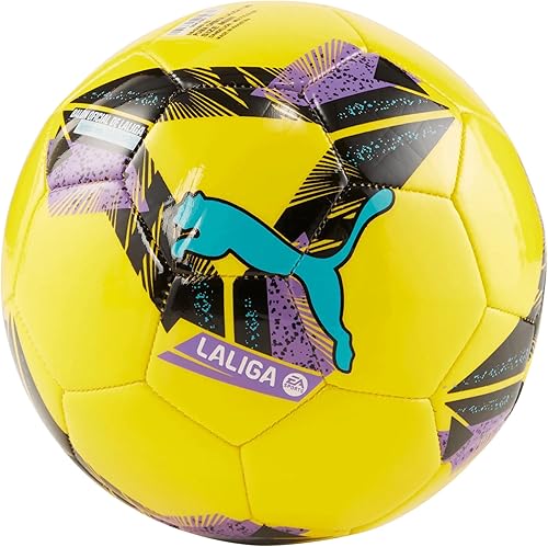 PUMA ORBITA LALIGA - Mini balón de fútbol unisex, amarillo y multicolor, AH24, mini