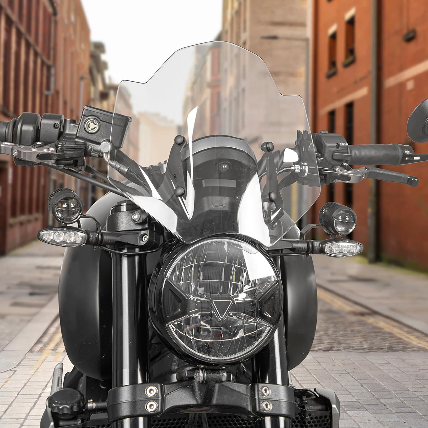 Motorrad Windschild Windschutzscheibe Mit Halterung Kompatibel mit Trident 660 2021 2022 2023, Windabweiser Windschutz, Geräuchert