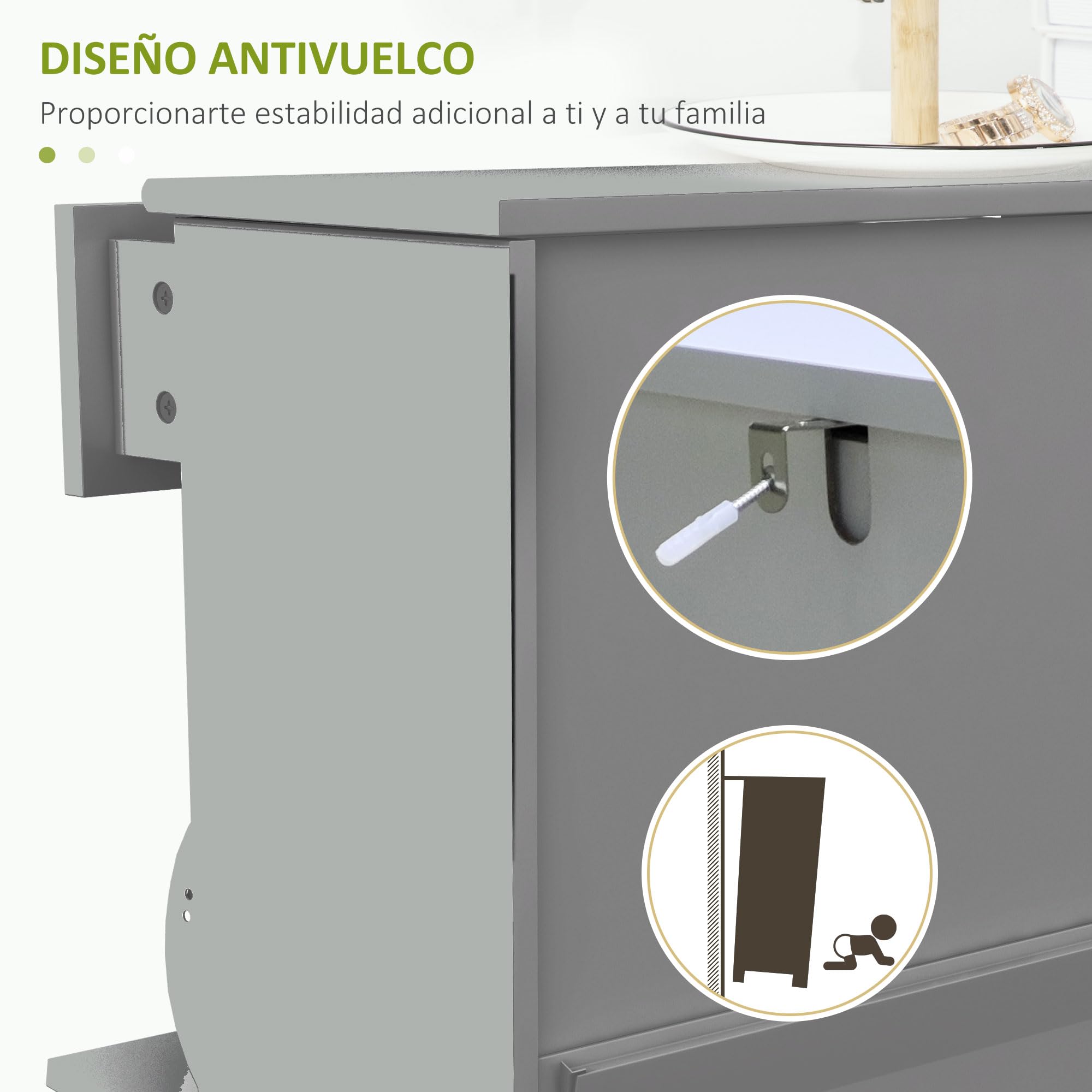 HOMCOM Scarpiera stretta scarpiera ingresso corridoio con 2 cassetti pieghevoli e 1 cassetto estraibile per 8 paia di scarpe per corridoio 60 x 23,5 x 98,5 cm grigio