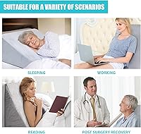 Vista 5 de Foam Bed Wedge Pillow Set - Reading Pillow & Back Support Wedge Pillow for Sleeping - 2 Separated Sit Up Pillows - Angled Bed Pillow, Triangle