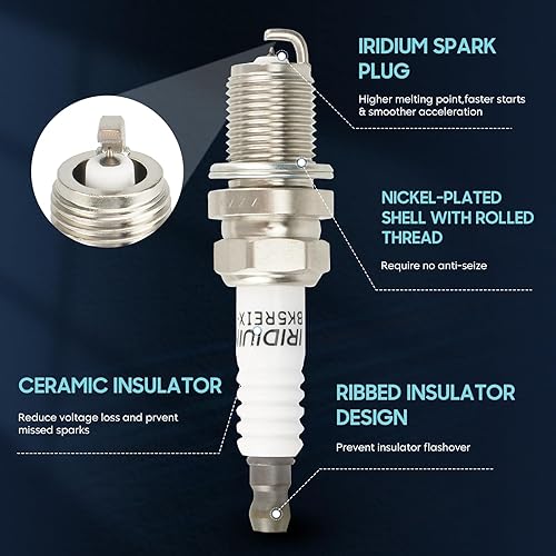Miniatura 4 de Paquete de bobina de encendido de 3 piezas con 6 bujías de iridio y 3 cables compatibles con Kia Sorento 2003 2004 2005 2006 3.5L V6, reemplazo para