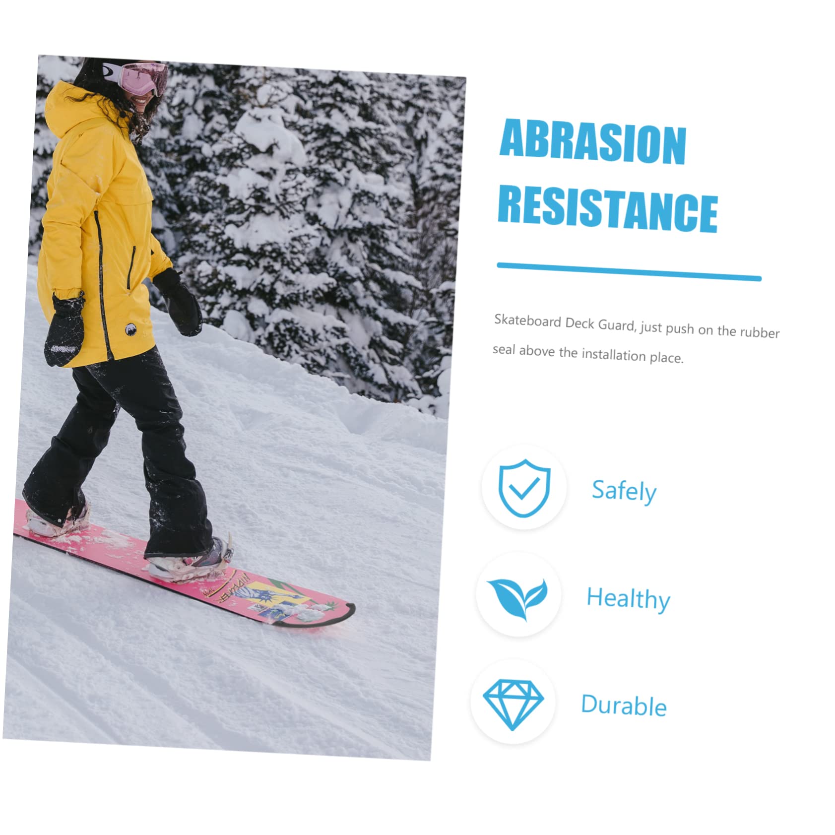Yardwe Barre De Protection pour Snowboard Patins à Roues Alignées Genouillères Patinage Bord Planches à roulettes Pare-Chocs Patins De Planche à roulettes Black Caoutchouc