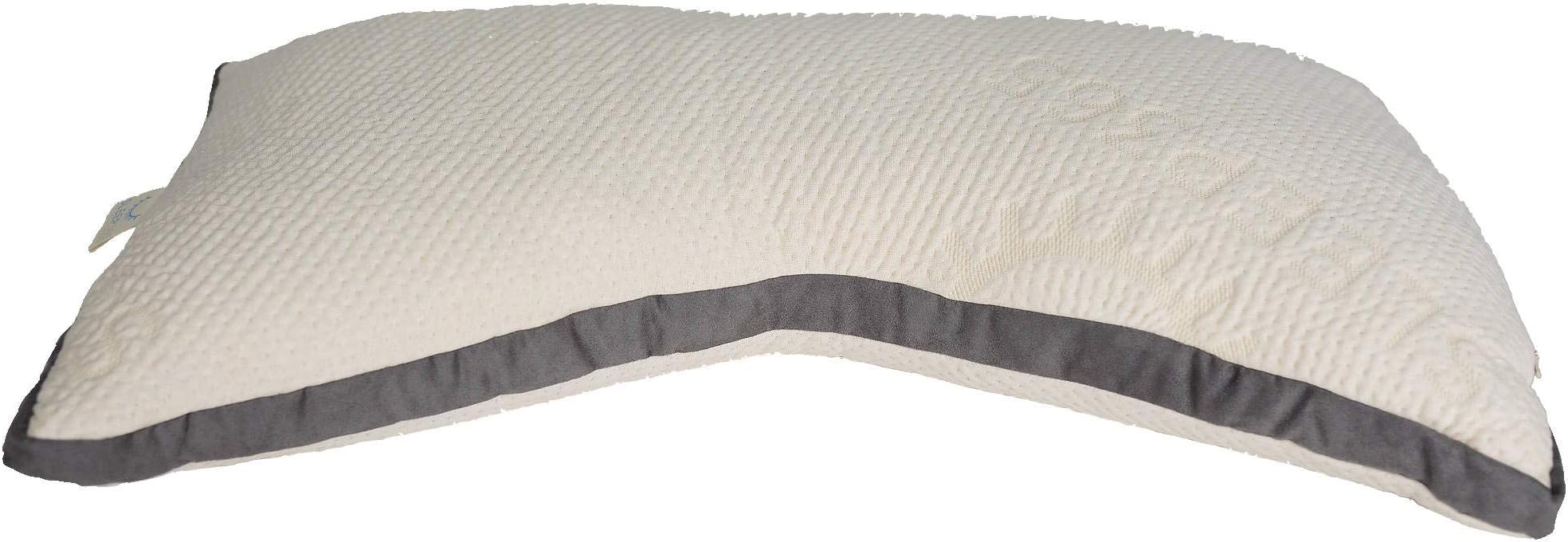 All Natural Side Sleeper Pillow - Adjustable Contoured and Ergonomic Side Pillow Made with Organic Latex and All Natural Kapok Fiber (Queen)