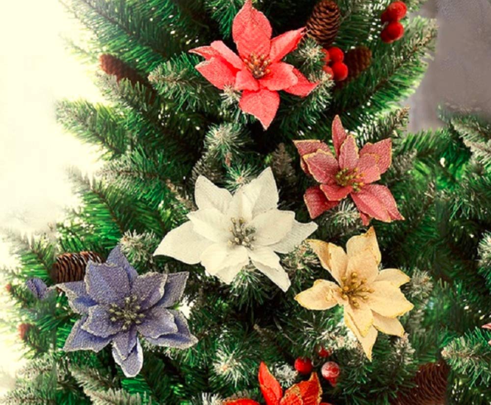 Amazon.co.jp: クリスマスの造花 人工花 造花 クリスマスの花 13センチ