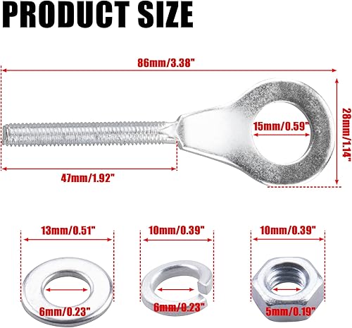 Miniatura 2 de Ajustador de tensor de cadena de 0.591 in para 196cc 6.5HP Massimo MB200 Baja Warrior MB165 MB200 Coleman CT200U Trail Motovox MBX10 MBX11 Mini Bike