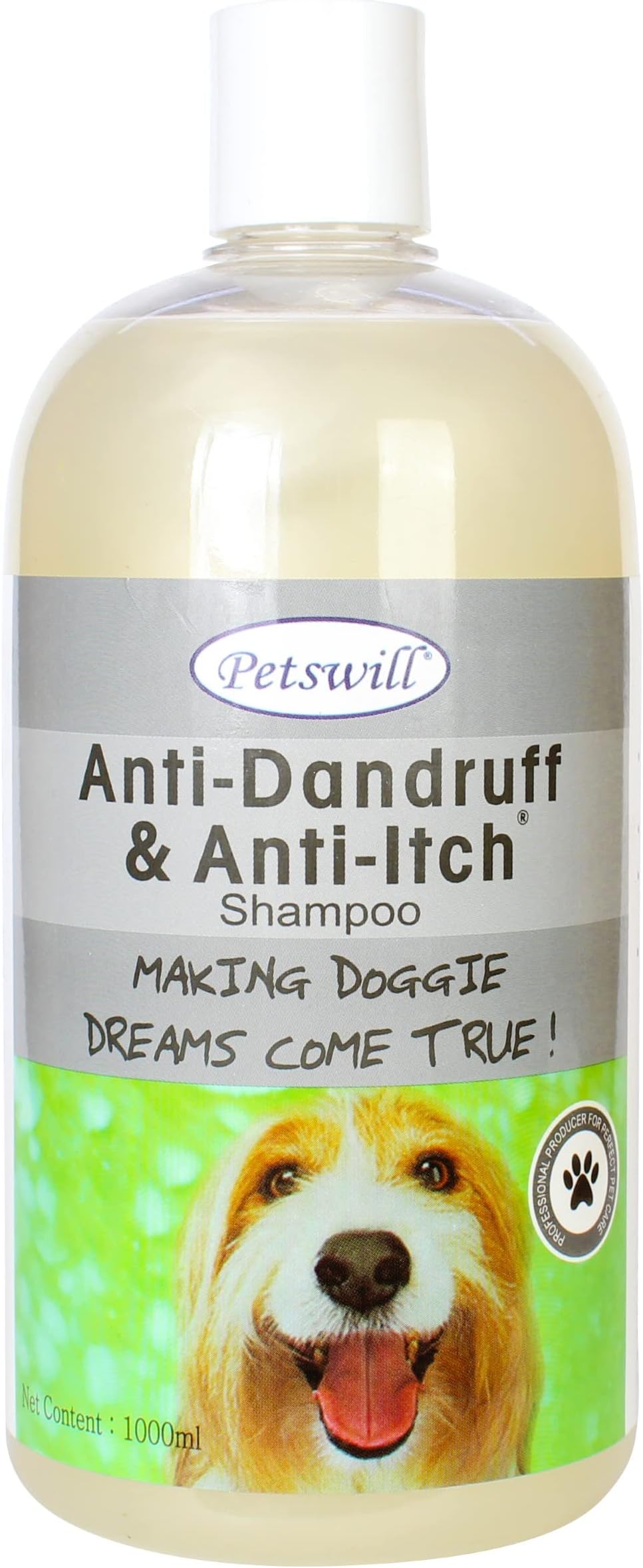- Dog Shampoo - Anti Dandruff, Anti Itch - 1 Litre ; Pomeranian, Shih Tzu, Rottweiler, German Shepherd, Labrador, Golden Retriever, Pug, Boxer, Doberman, German Shepherd, Boxer, for All Breeds