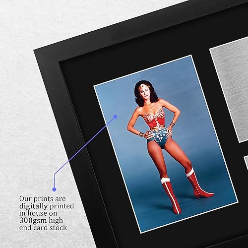 Miniatura 4 de HWC Trading Lynda Carter Original Wonder Woman - Regalos enmarcados impresos con autógrafo firmado para fanáticos de programas de televisión, tamaño
