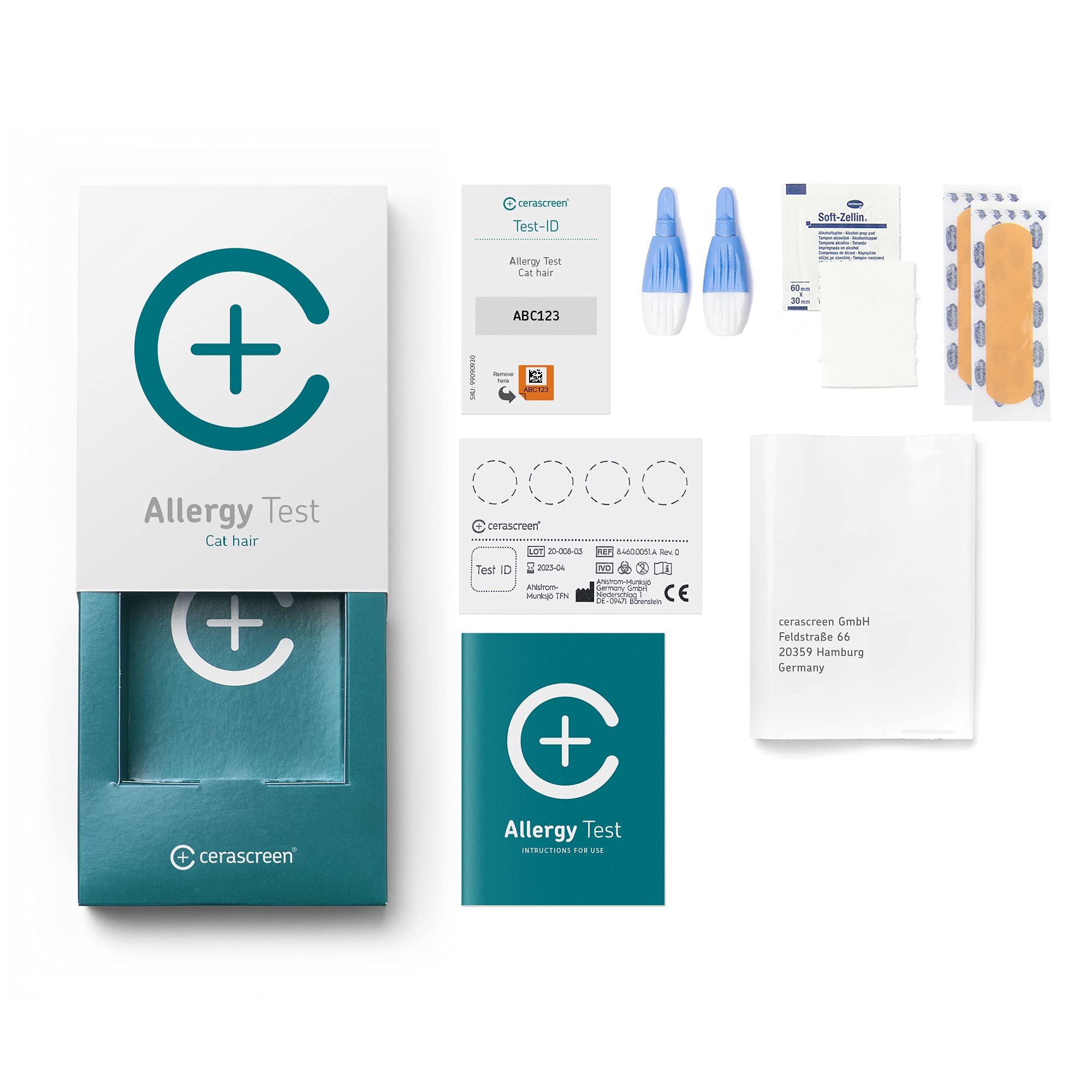 Test Allergia Gatto di CERASCREEN - Determinare un'allergia alla forfora di gatto da casa | Analisi professionale nel laboratorio medico | Raccomandazioni concrete per intervenire