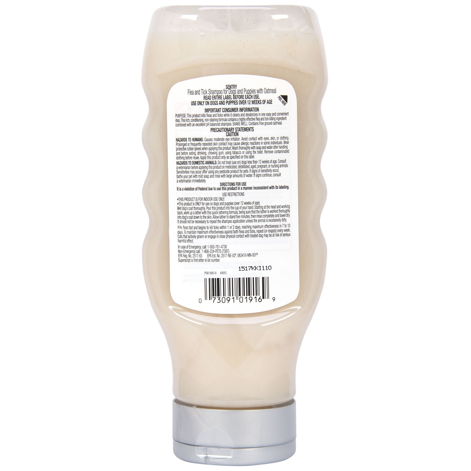 sentry flea & tick shampoo with oatmeal for dogs and puppies