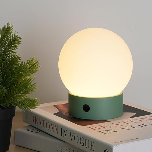 Lámpara de mesa inalámbrica pequeña, recargable, funciona con pilas, impermeable, luz ambiental regulable al tacto para exteriores, mesita de noche,
