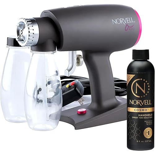 Oasis Spray Tan Machine Kit Bundled with Norvell Cosmo Airbrush Spray Tanning Sunless Solution