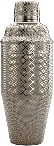 Miniatura 7 de Barfly Juego de coctelera japonesa de 3 piezas con entramado de diamante (24 onzas23.7 fl oz), acero inoxidable