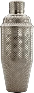 Barfly 3-Piece Diamond Lattice Etch Japanese Cocktail Shaker Set (24 Oz/700ml), Gun Metal Black