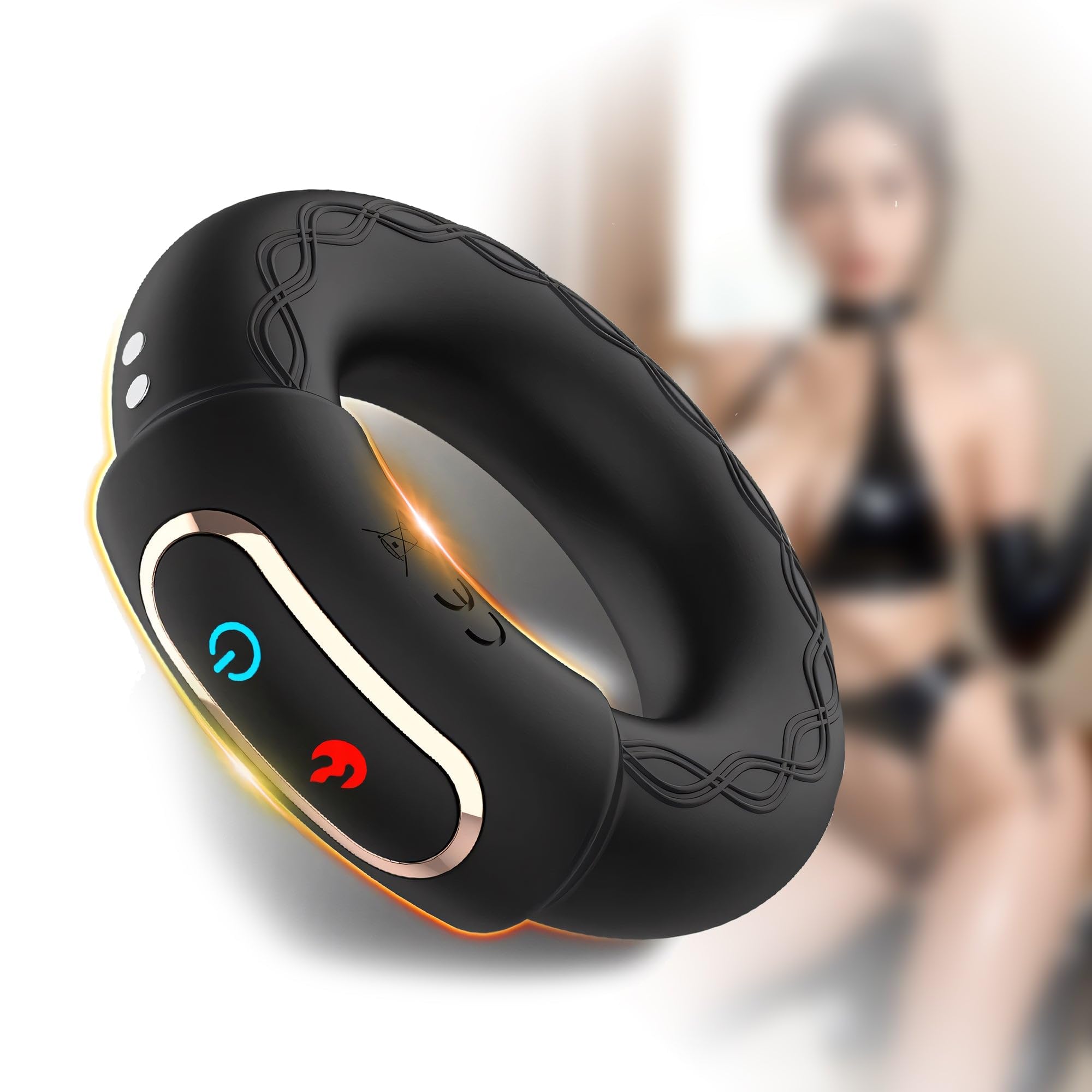 Vibrating Cock Rings for Men 10 Vibration Modes Heating Penis Ring Erection Enhancing Blaze Ultimate Male Enhancer Cock Ring Onahole Long Lasting Sex Toys for Men | OH-AV-070