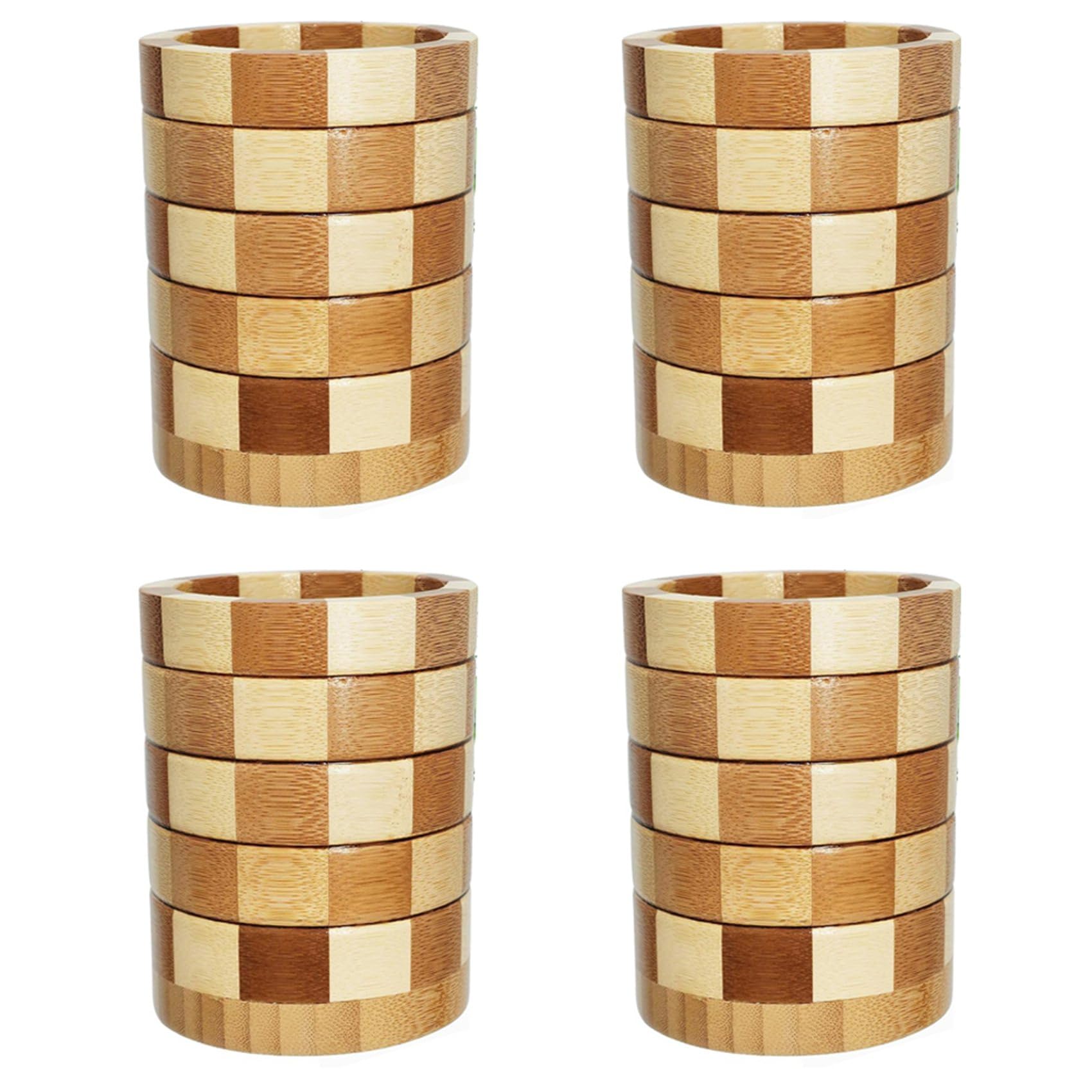 Hndhbfgrt As Shown 4X Bamboo Silverware Holder, Silverware Organizer, Utensil Holder For Kitchen Countertop
