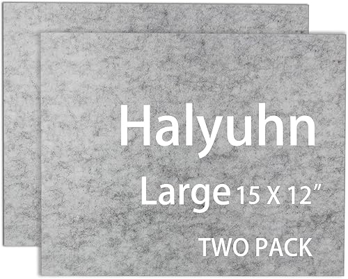 Halyuhn Almohadillas de fieltro para muebles de 0.315 pulgadas de grosor (no adhesivas), almohadillas de fieltro gris de 15 x 12 pulgadas para