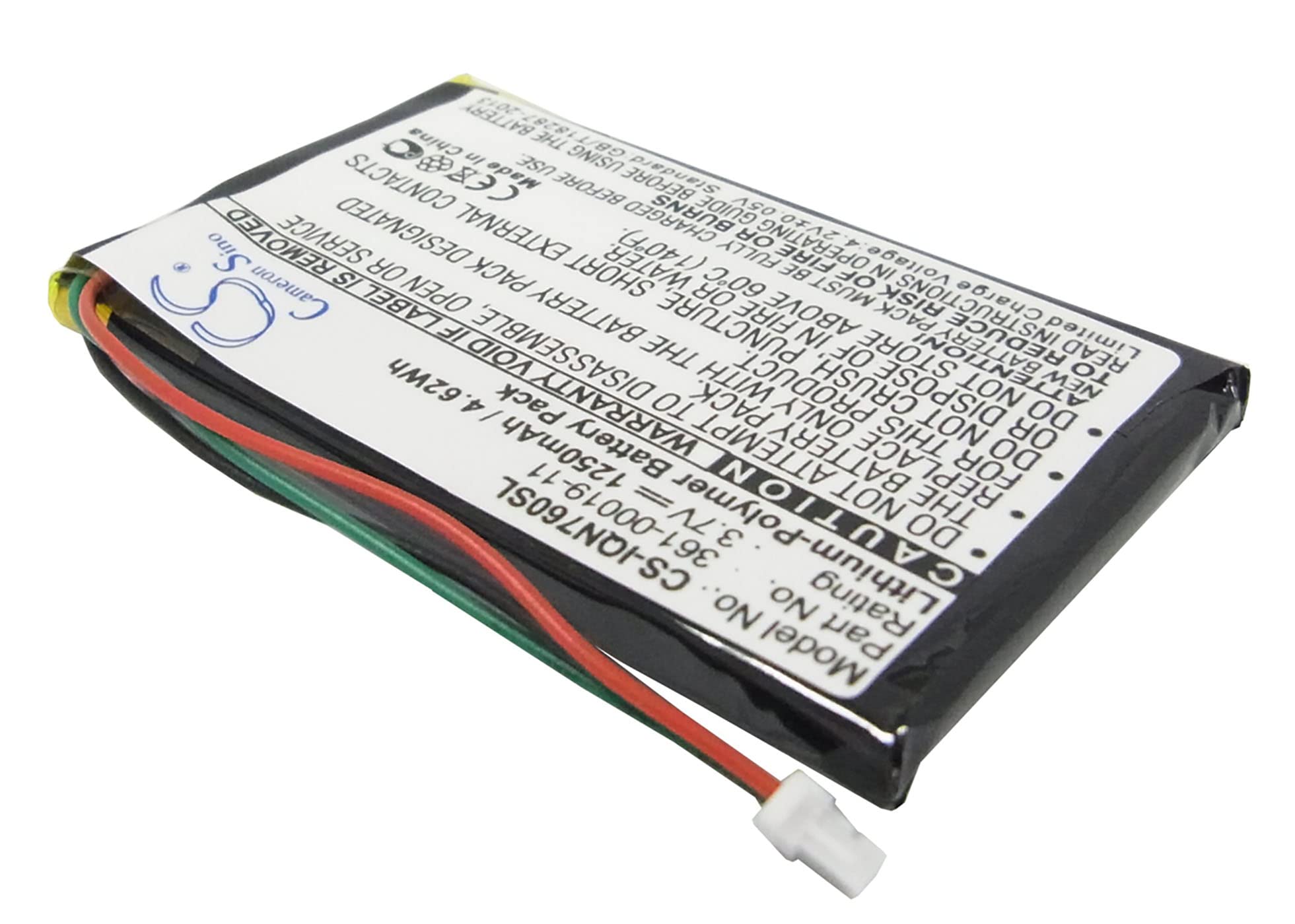 Cameron Sino Battery for Garmin Nuvi 3590, Nuvi 3590LMT, Nuvi 700 (3 Wires), Nuvi 710, Nuvi 710T, Nuvi 760, Nuvi 760T, Nuvi 765, Nuvi 765T 1250mAh