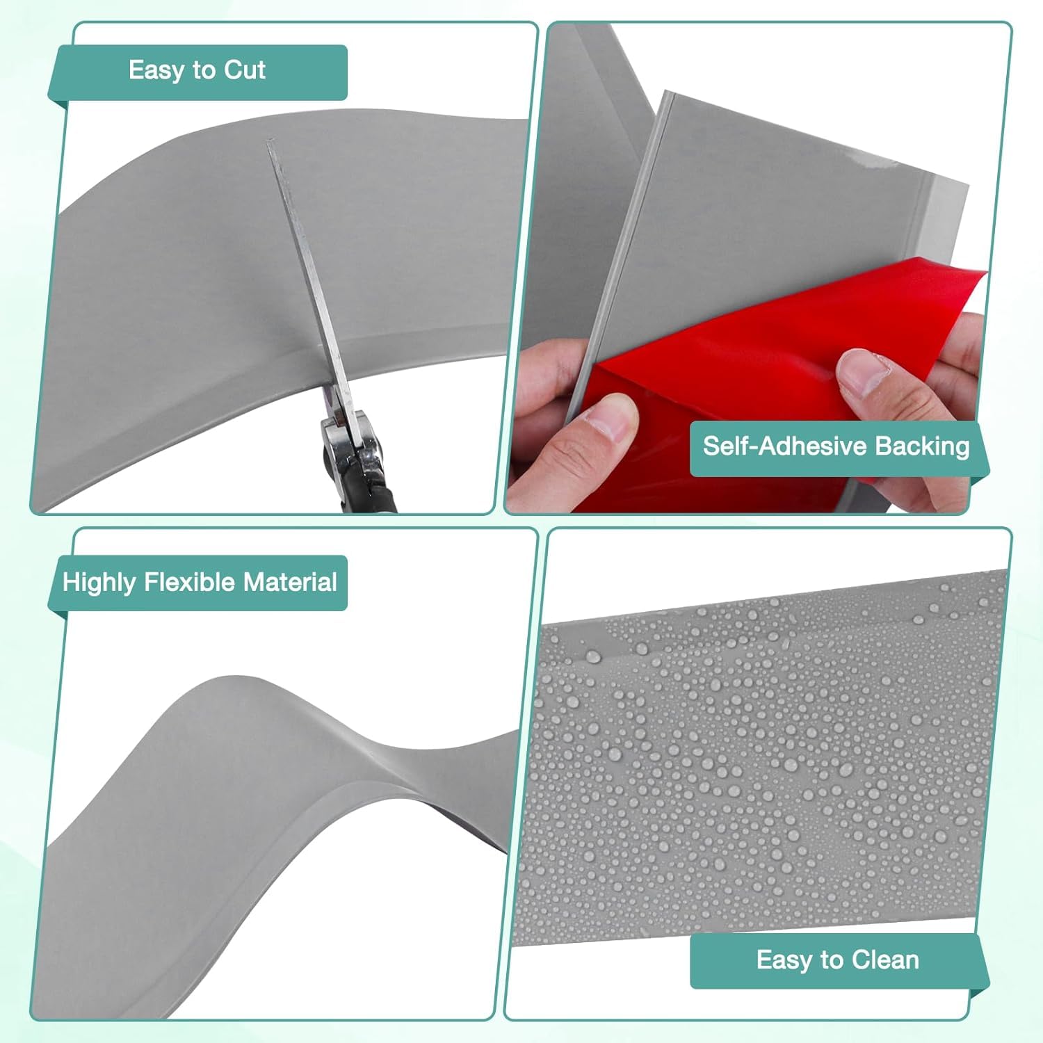 Rodapié autoadhesivo de vinilo, 20 m, zócalo flexible de 10 cm de ancho, moldura de pared para base de suelo y pared