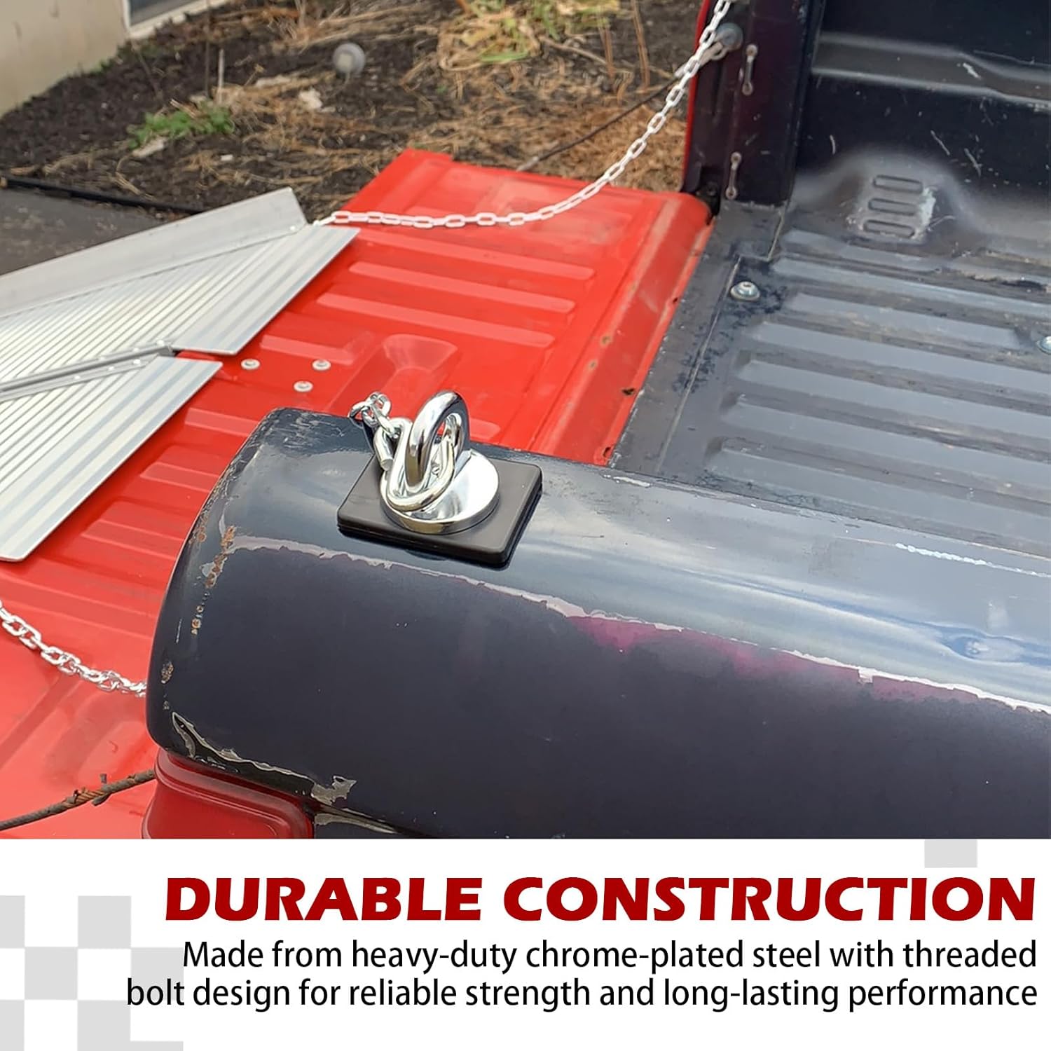 05649/5648 Universal Stake Pocket Anchor Points for Pickup Trucks 2-Pack Chrome Plated - Image 4