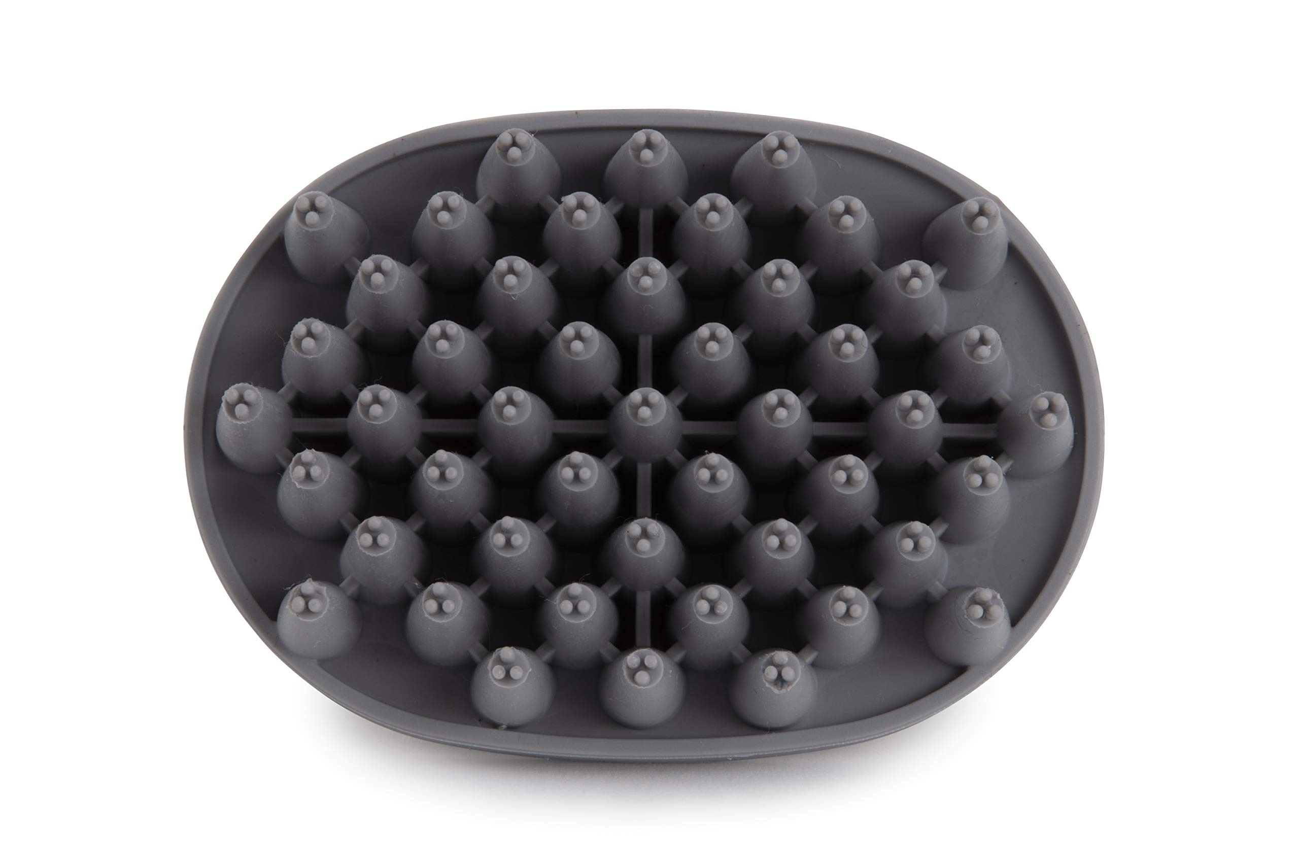Dexas BrushBuster Sanfte Fellpflege und Massagebürste, Silikon, Hellgrau