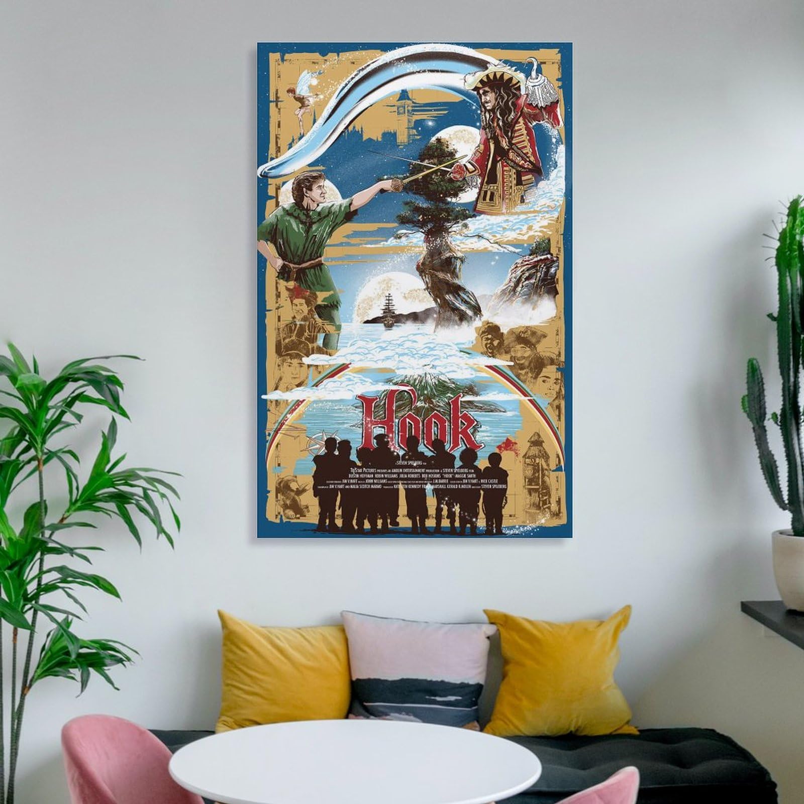 フック　HOOK USオリジナル映画ポスター Hook Movie Poster - High Quality Canvas Art Print - Room