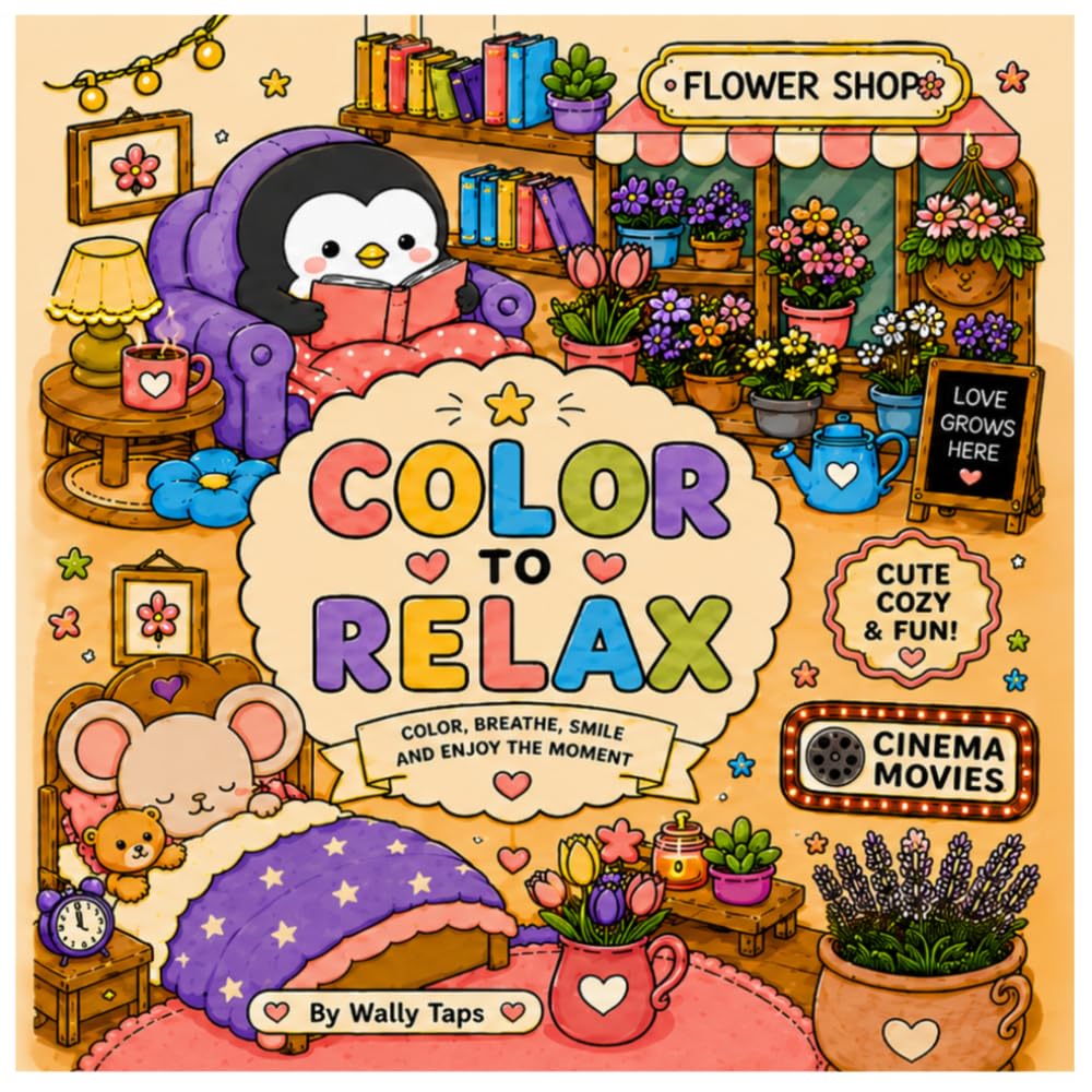 Color to Relax: Cozy & Relaxing Coloring Book for Teens and Adults