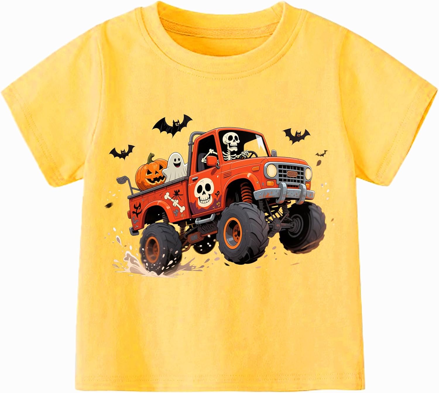 Halloween Shirts for Boys Girls Kids Cotton Costume T-Shirts Graphic Tees 3-7 Years 03 Truck 5-6 Years